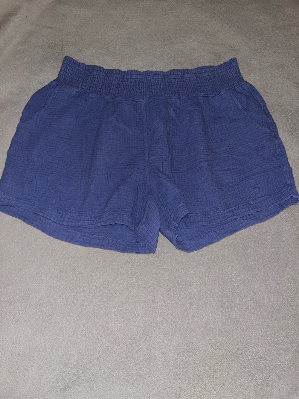 Three Dots Periwinkle Elastic-Waist Cotton Shorts